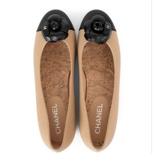 Authentic Chanel Camellia flower ballet flats. Size 36 1/2 EU. Size 6.5 US